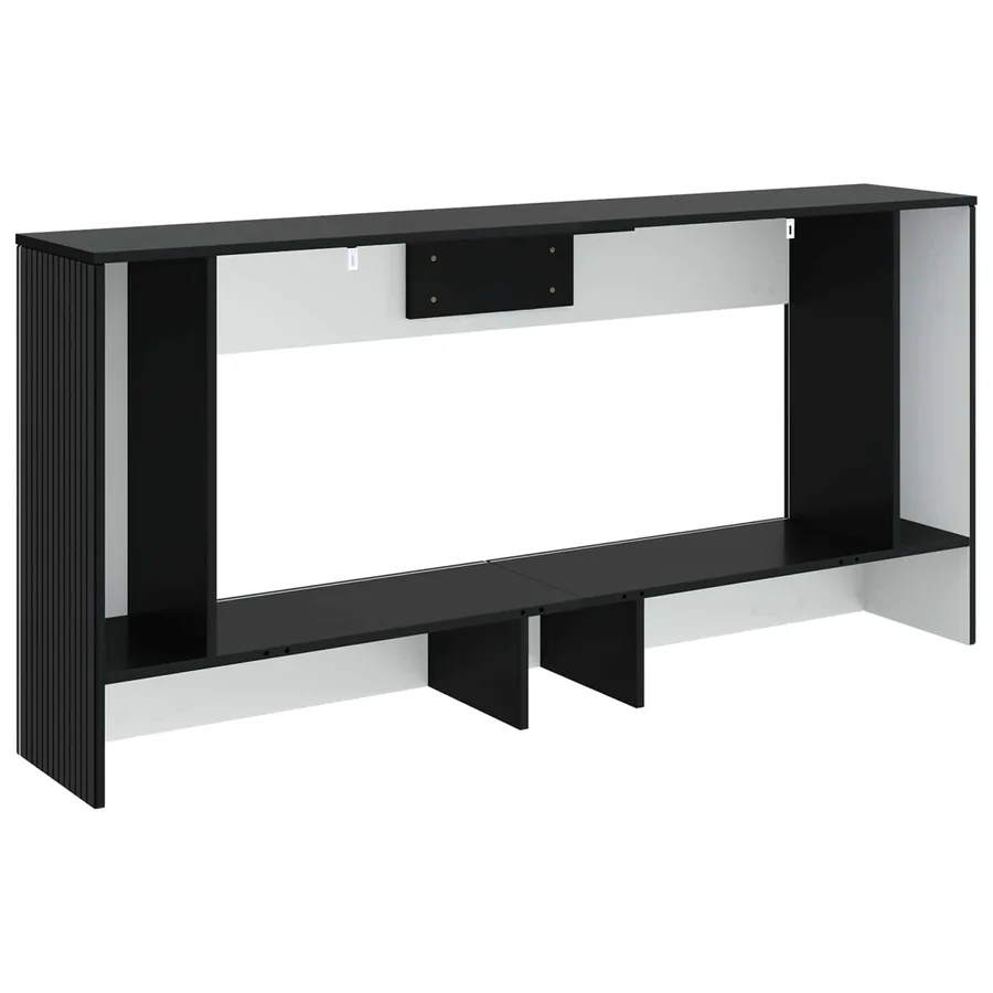 Table console Rayé Noir 155 x 29 x 74 cm Bois d’ingénierie - 7