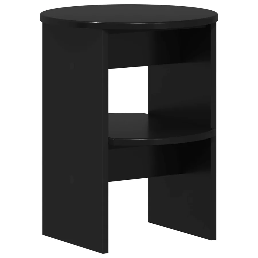 Meuble d'appoint Noir Ø40 x 50 cm Bois d’ingénierie - 2