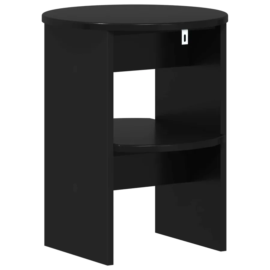 Meuble d'appoint Noir Ø40 x 50 cm Bois d’ingénierie - 7