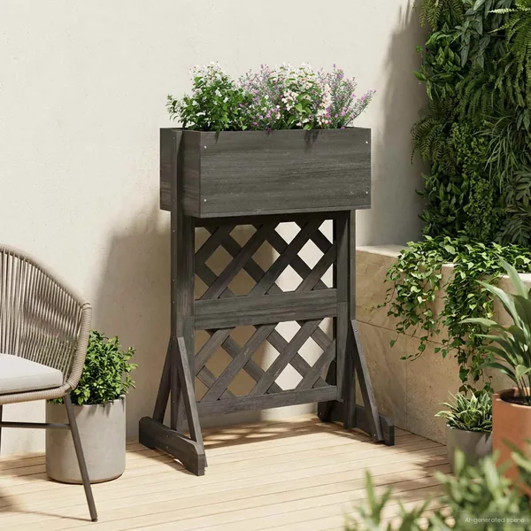Trellis de jardin vertical Gris 48 x 30 x 70,5 cm