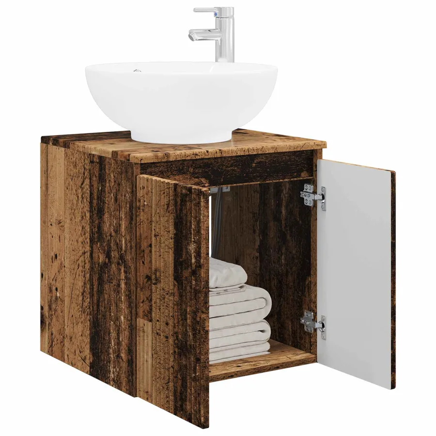 Vanité de lavabo mural Bois ancien 49,5 x 44,5 x 65 cm - 3