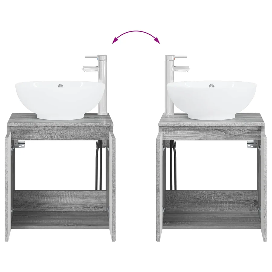 Ensemble d'armoire de salle de bain 4 pcs Sonoma gris - 13