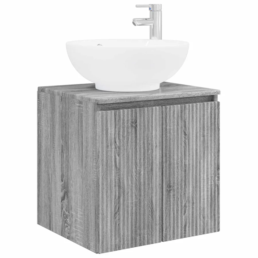 Ensemble d'armoire de salle de bain 5 pcs Sonoma gris - 5