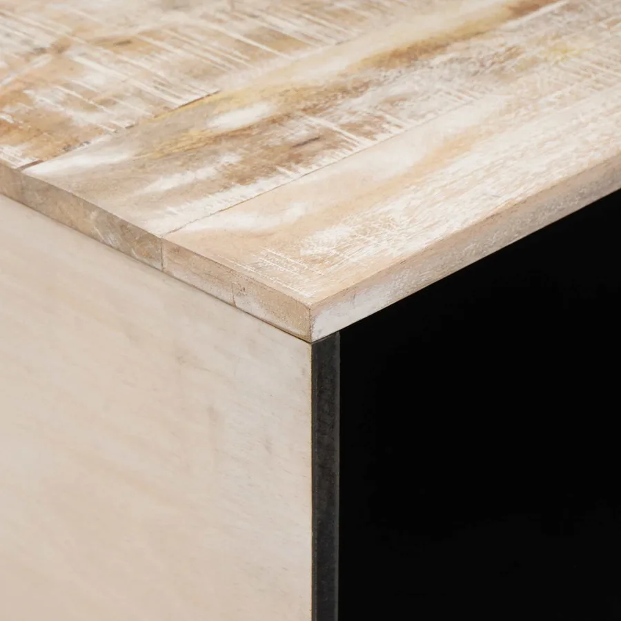 Table basse Blanc 80 x 50 x 40 cm Bois de mangue massif - 6