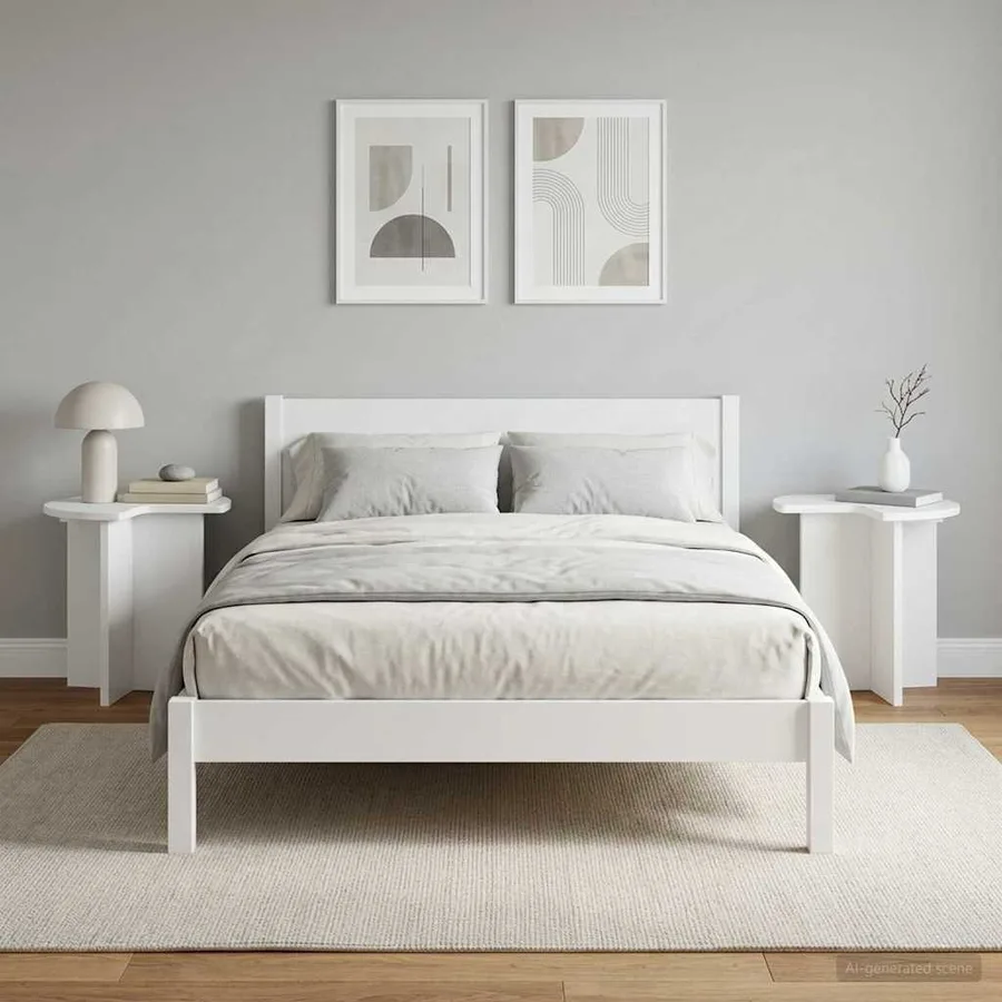 Table d'appoint 2 pcs Blanc Ø 39 x 38 cm Bois d'ingénierie - 4