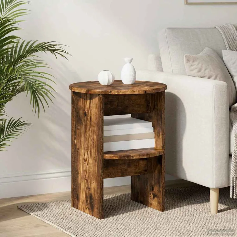 Meuble d'appoint Chêne Fumé Ø40 x 50 cm Bois d’ingénierie