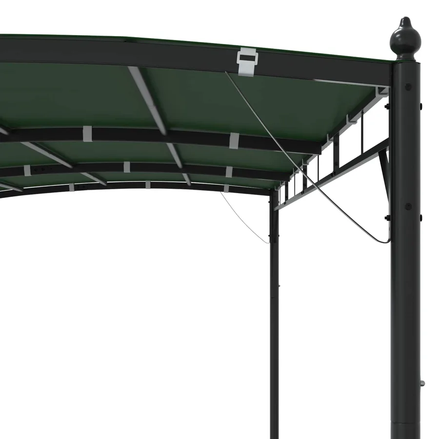 Pavillon 4 x 3 x 2,55 m Vert Acier enduit de poudre et tissu - 5