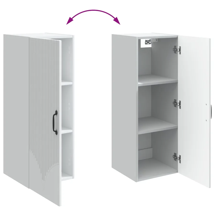 Armoire Murale Blanc 33 x 34,5 x 90 cm Bois d'ingénierie - 8