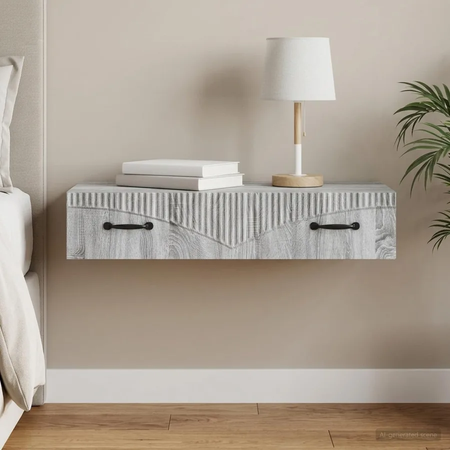 Table d'appoint murale Sonoma gris 87,5 x 34,5 x 17 cm