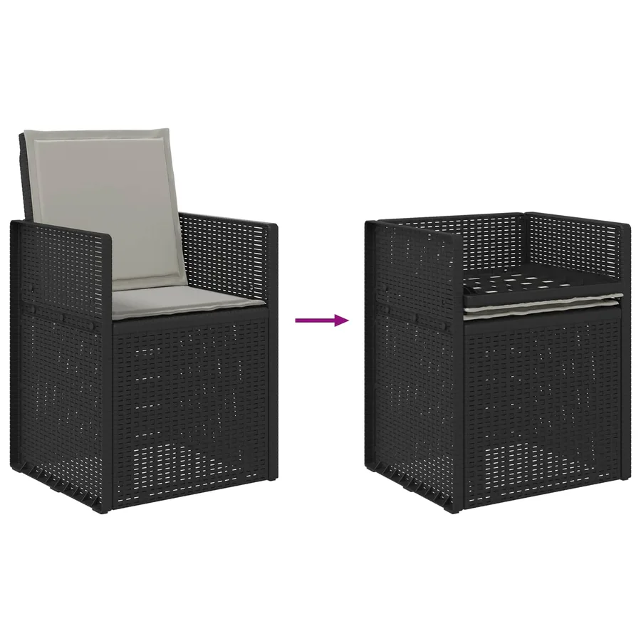 Ensemble de salle à manger pour jardin avec coussin 9 pcs PP - 9