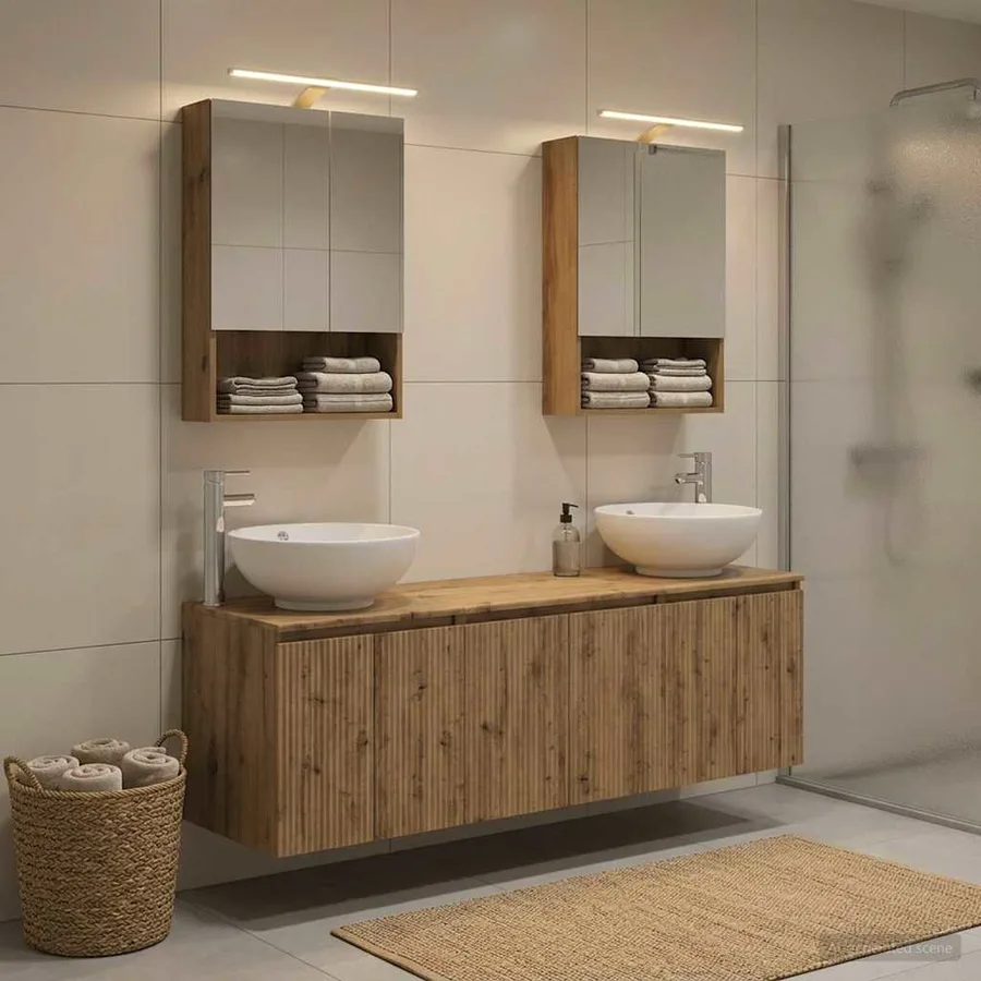 Ensemble d'armoire de salle de bain 5 pc Chêne artisanal - 4