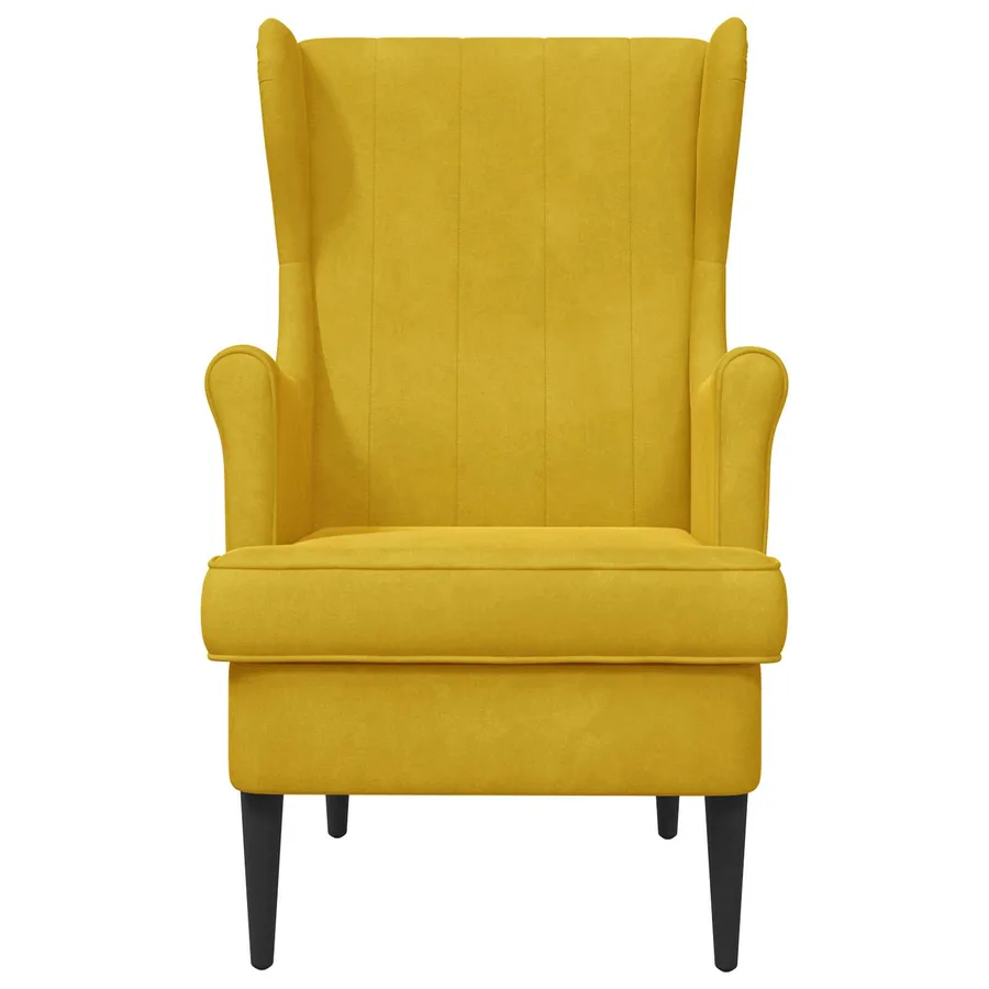 Fauteuil Jaune Velours - 4