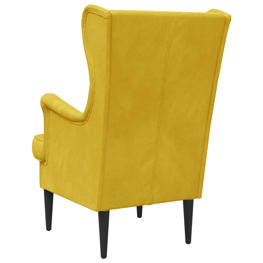Fauteuil Jaune Velours - 6