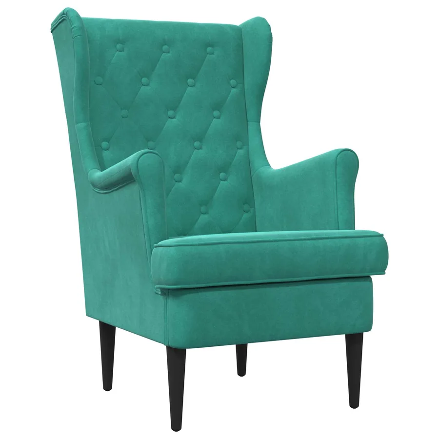 Fauteuil Turquoise Velours - 2