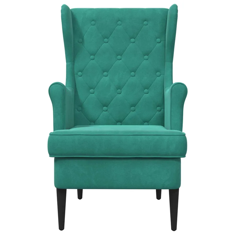 Fauteuil Turquoise Velours - 4