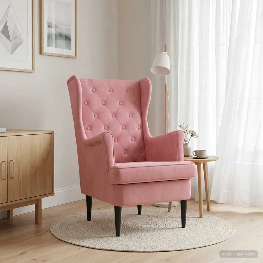 Fauteuil Rose Velours