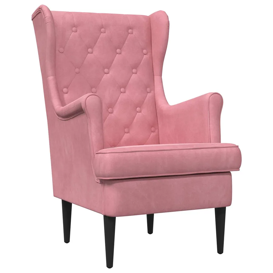 Fauteuil Rose Velours - 2