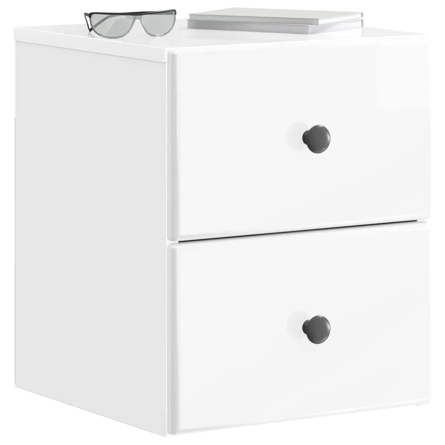 Cabinet de chevet mural 2 pcs Blanc brillant 34,5 x 33 x 40 cm - 3