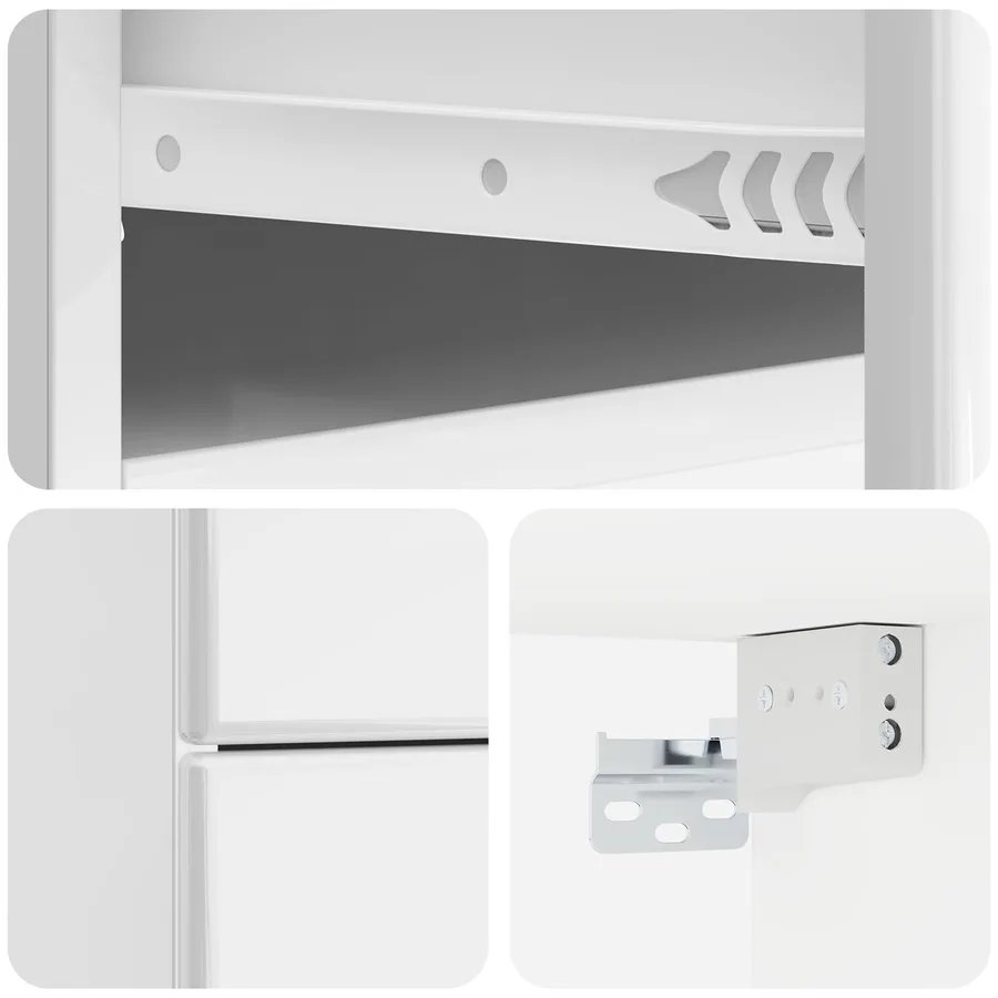 Cabinet de chevet mural 2 pcs Blanc brillant 34,5 x 33 x 40 cm - 8