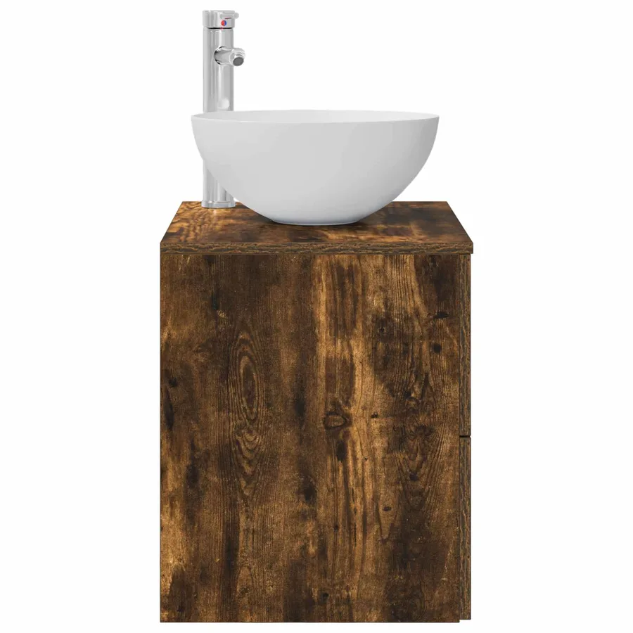 Vanité de lavabo mural Chêne fumé 49,5 x 41 x 64,5 cm - 4