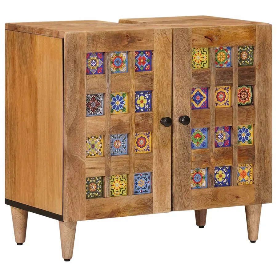 Ensemble de mobilier de salle de bain avec tiroir 5 pcs Naturel - 3