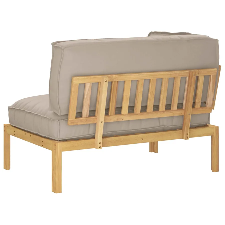 Ensemble de Canapés Taupe 133 x 92 x 69 cm Bois d'Acacia Massif - 9