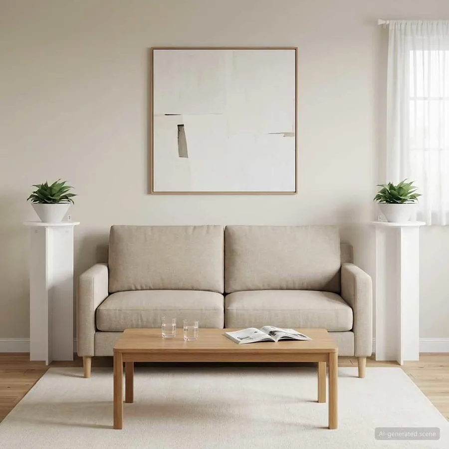 Support de Plante 2 pcs Blanc Ø40 x 100 cm Bois d'ingénierie