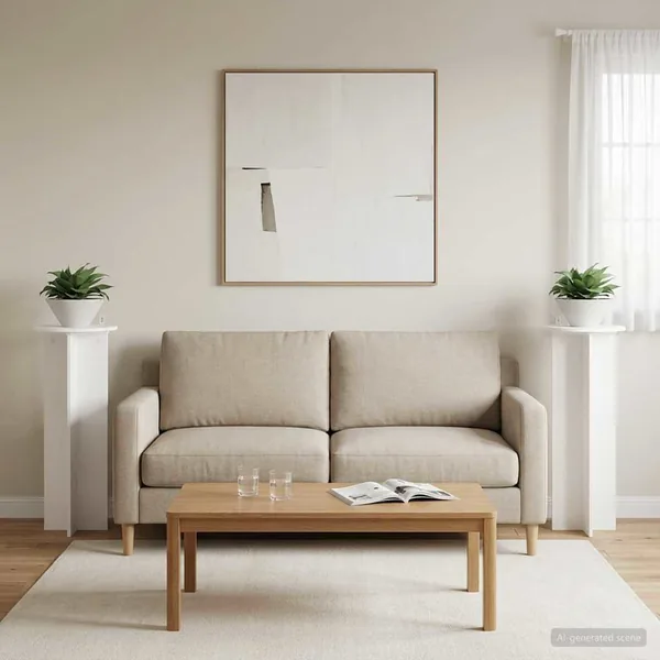 Support de Plante 2 pcs Blanc Ø40 x 100 cm Bois d'ingénierie