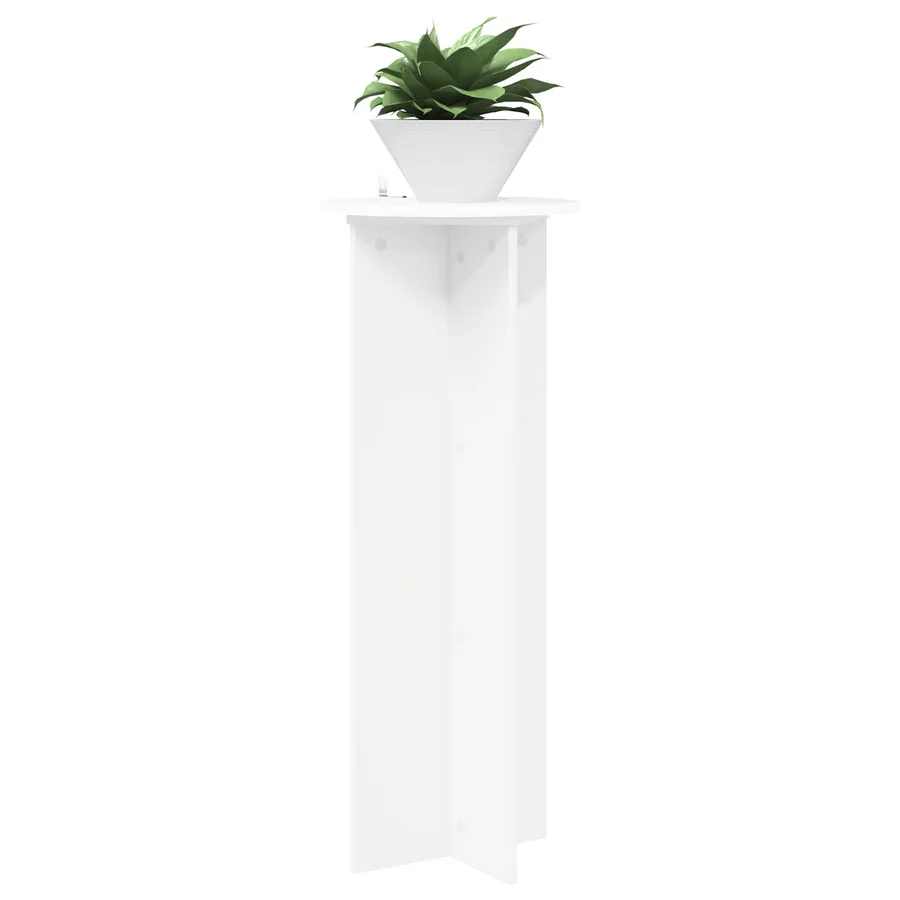 Support de Plante 2 pcs Blanc Ø40 x 100 cm Bois d'ingénierie - 3