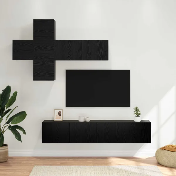 Ensemble meuble TV Montage mural 3 pcs Bois d'ingénierie
