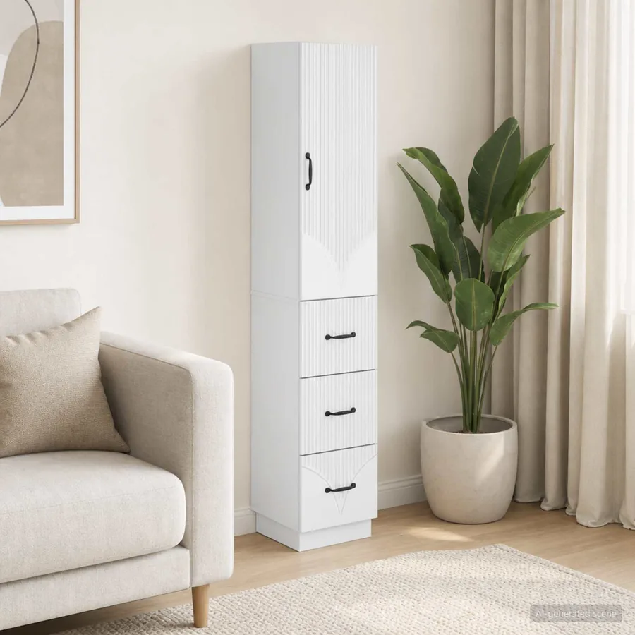 Ensemble de Meubles 2 pcs Blanc brillant 33 x 34,5 x 87 cm