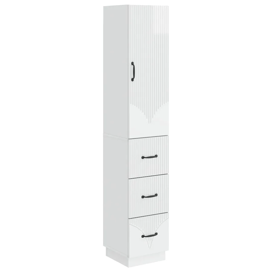 Ensemble de Meubles 2 pcs Blanc brillant 33 x 34,5 x 87 cm - 2