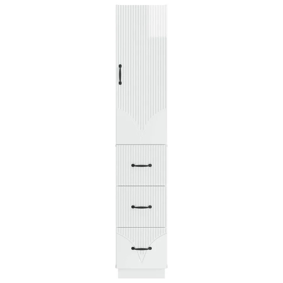 Ensemble de Meubles 2 pcs Blanc brillant 33 x 34,5 x 87 cm - 5