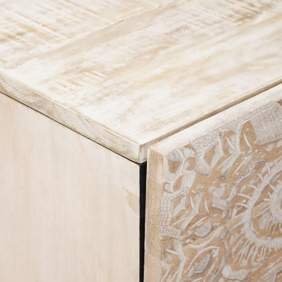 Buffet Blanc 40 x 33,5 x 75 cm Bois de mangue massif - 6