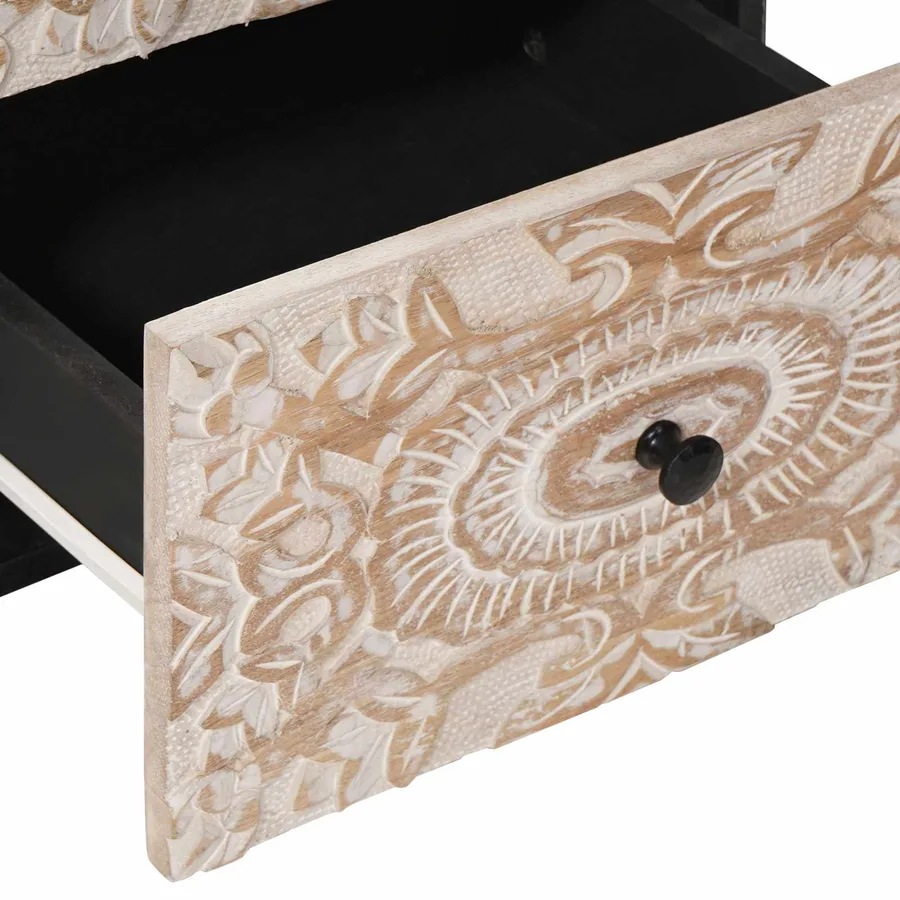 Buffet Blanc 40 x 33,5 x 75 cm Bois de mangue massif - 7