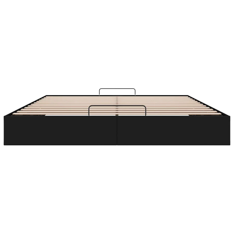 Cadre de lit ottoman Noir King size Simili cuir - 7