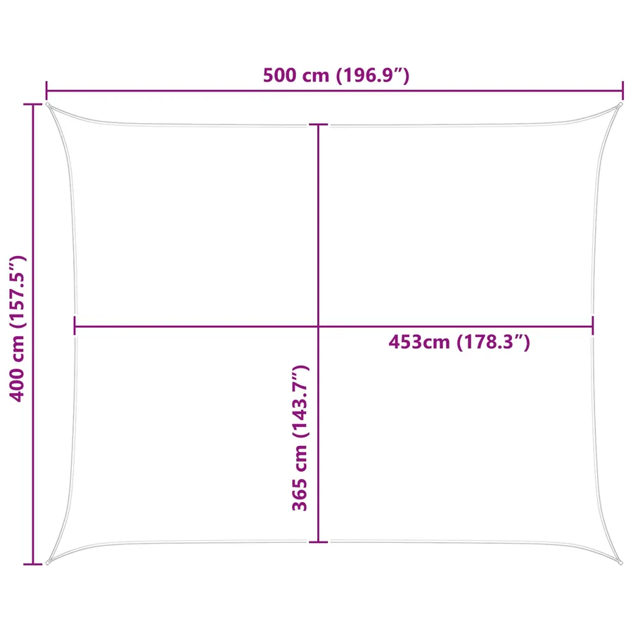 Voile d'ombre Jaune et blanc 5 x 4 m 100 % polyester Oxford - 10