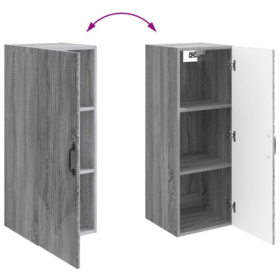 Armoire Murale Sonoma gris 33 x 34,5 x 90 cm Bois d'ingénierie - 8