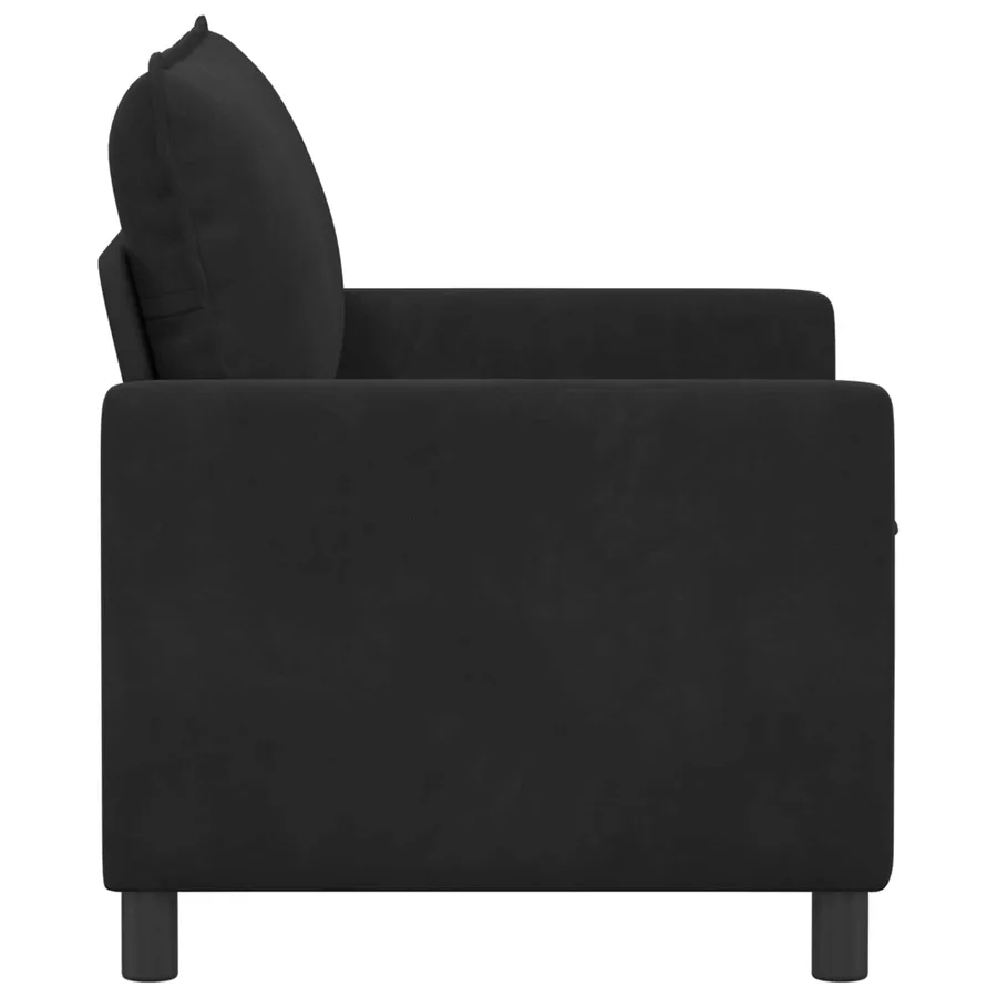 Canapé Noir 126 x 81 x 87,5 cm Velours - 4