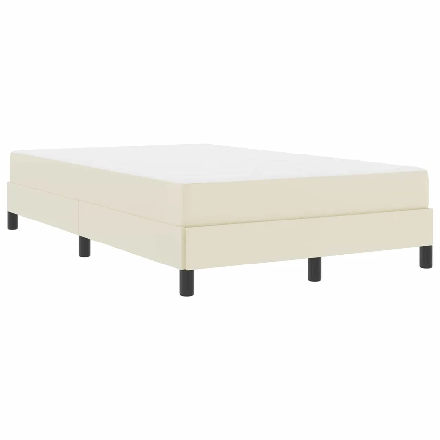 Cadre de lit avec matelas Crème 120 x 200 cm tissu - 4