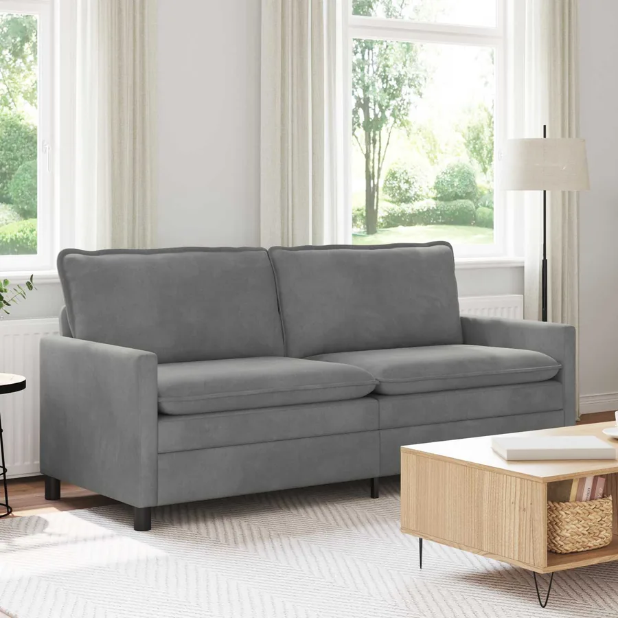 Canapé Gris foncé 196 x 81 x 87,5 cm Velours