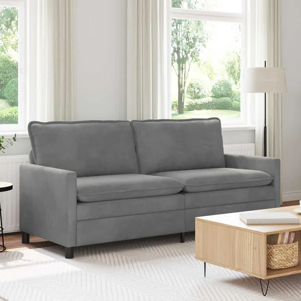 Canapé Gris foncé 196 x 81 x 87,5 cm Velours