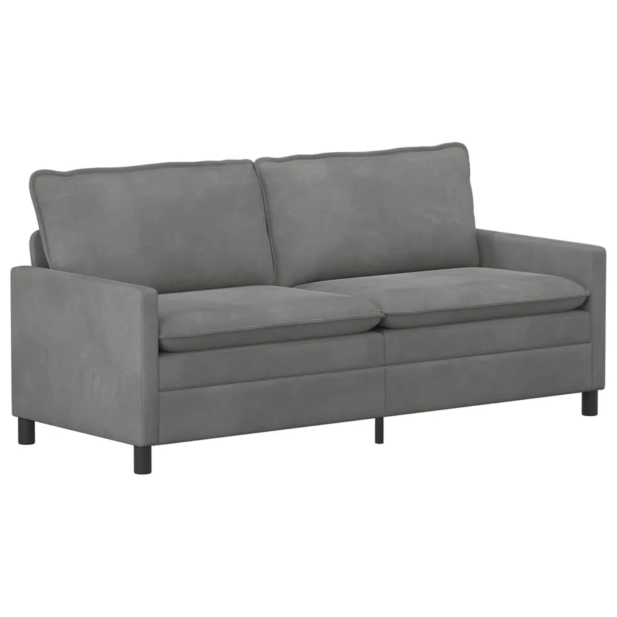 Canapé Gris foncé 196 x 81 x 87,5 cm Velours - 2