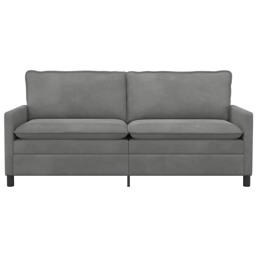 Canapé Gris foncé 196 x 81 x 87,5 cm Velours - 3