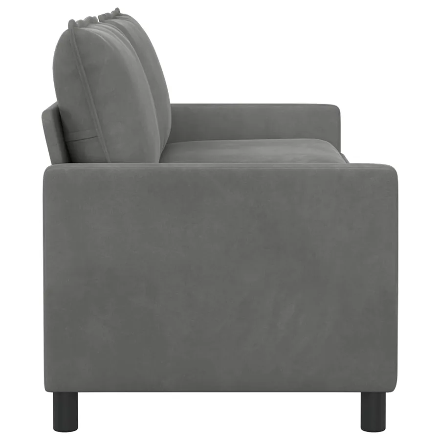 Canapé Gris foncé 196 x 81 x 87,5 cm Velours - 4