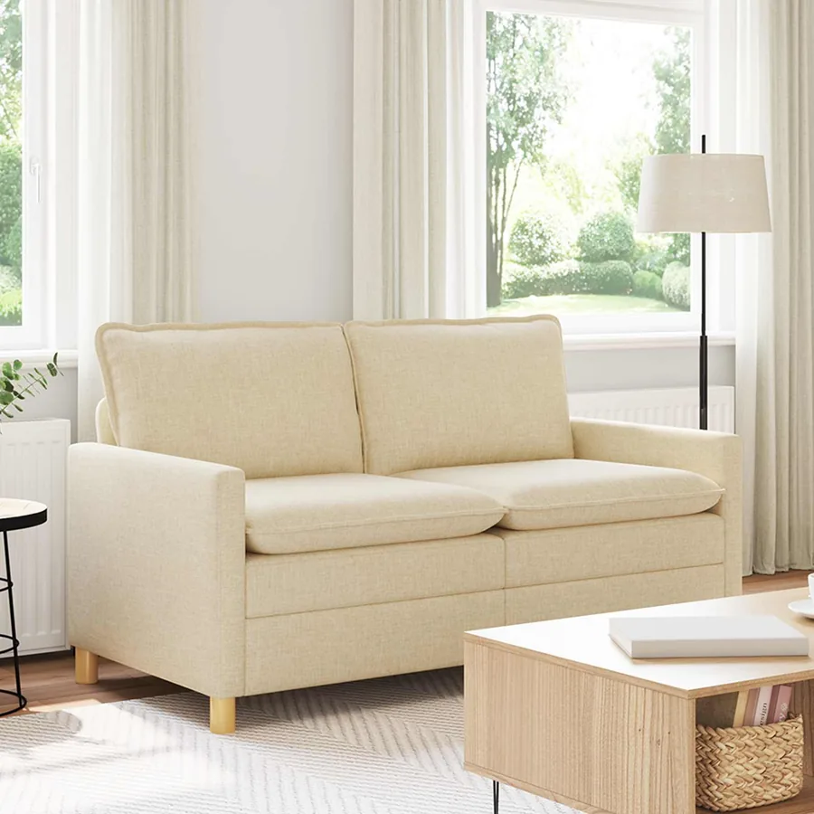 Canapé Crème 156 x 81 x 87,5 cm Tissu
