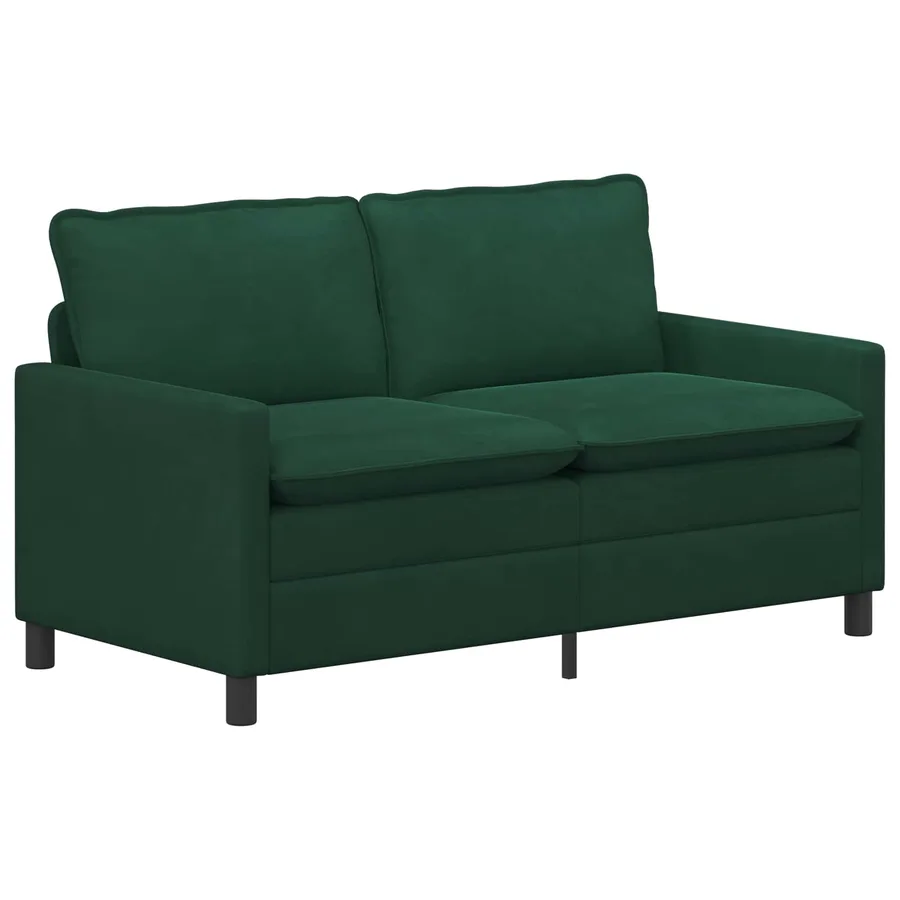 Ensemble de Canapés 2 pcs Vert foncé Velours - 4