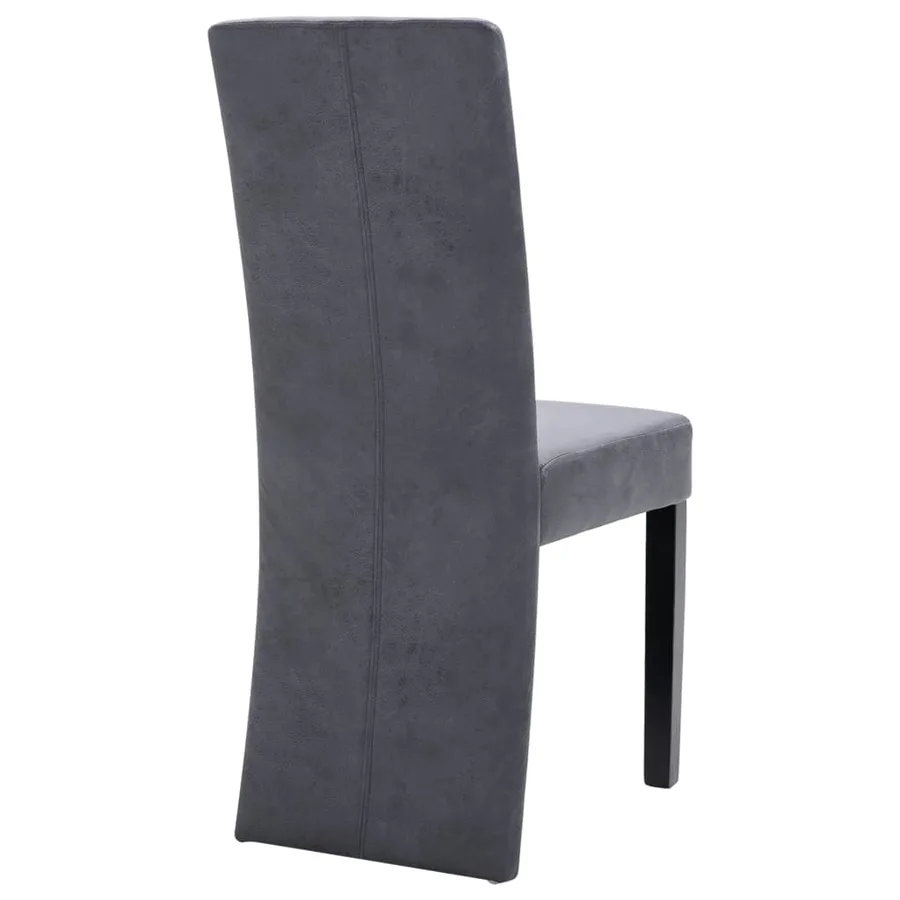 Chaises à manger lot de 4 gris similicuir daim - 6