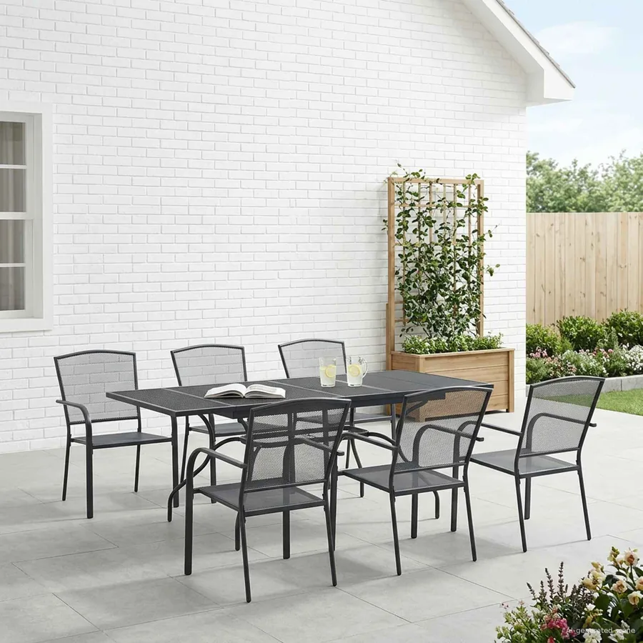Ensemble de salle à manger pour jardin 7 pcs Anthracite