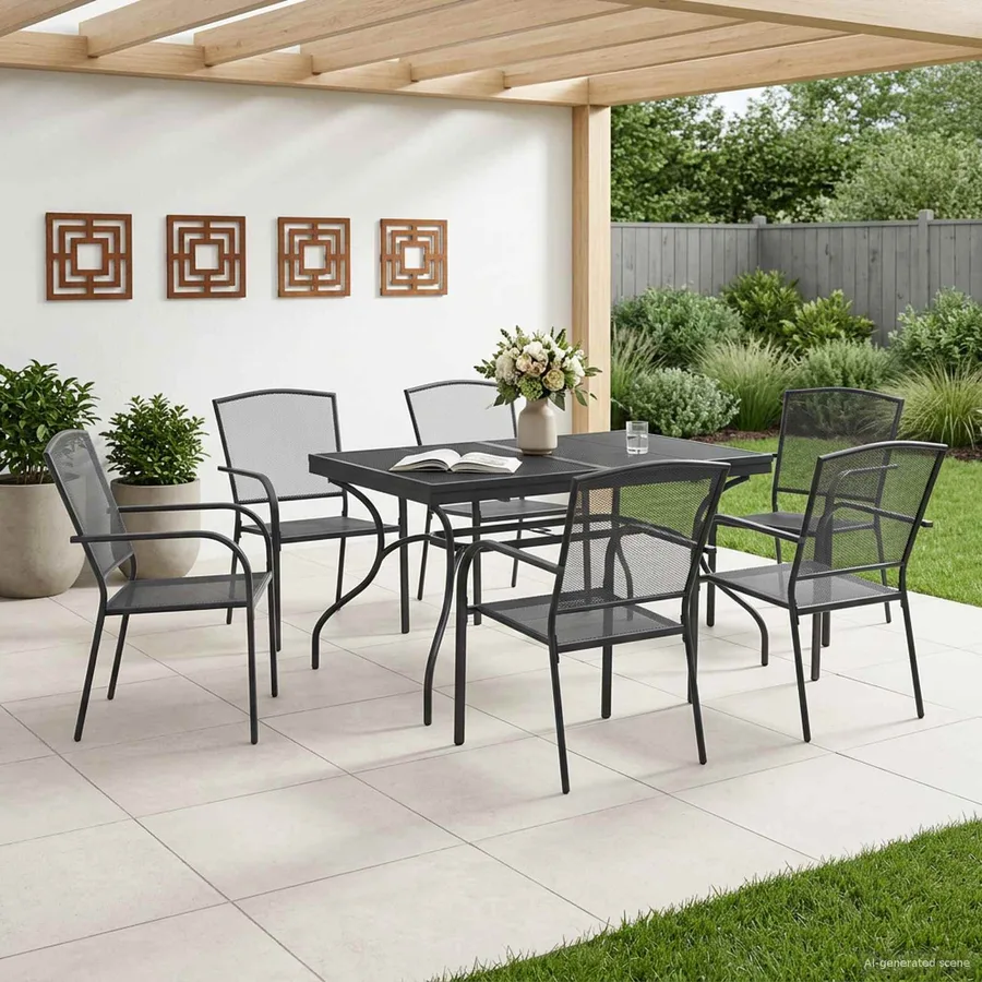Ensemble de salle à manger pour jardin 7 pcs Anthracite - 3